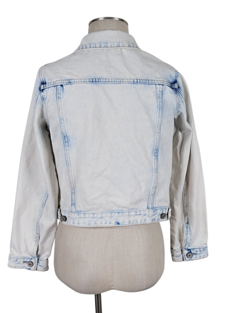 KanCan Trucker Jean Jacket Women Size L Stone Acid Wash Pockets Denim KC2007L - Picture 4 of 12
